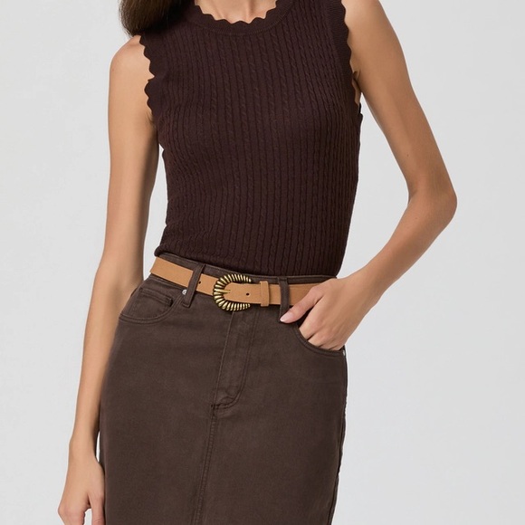 NWT PAIGE Exclusive* Blythe Belt in Cognac Suede main image 4